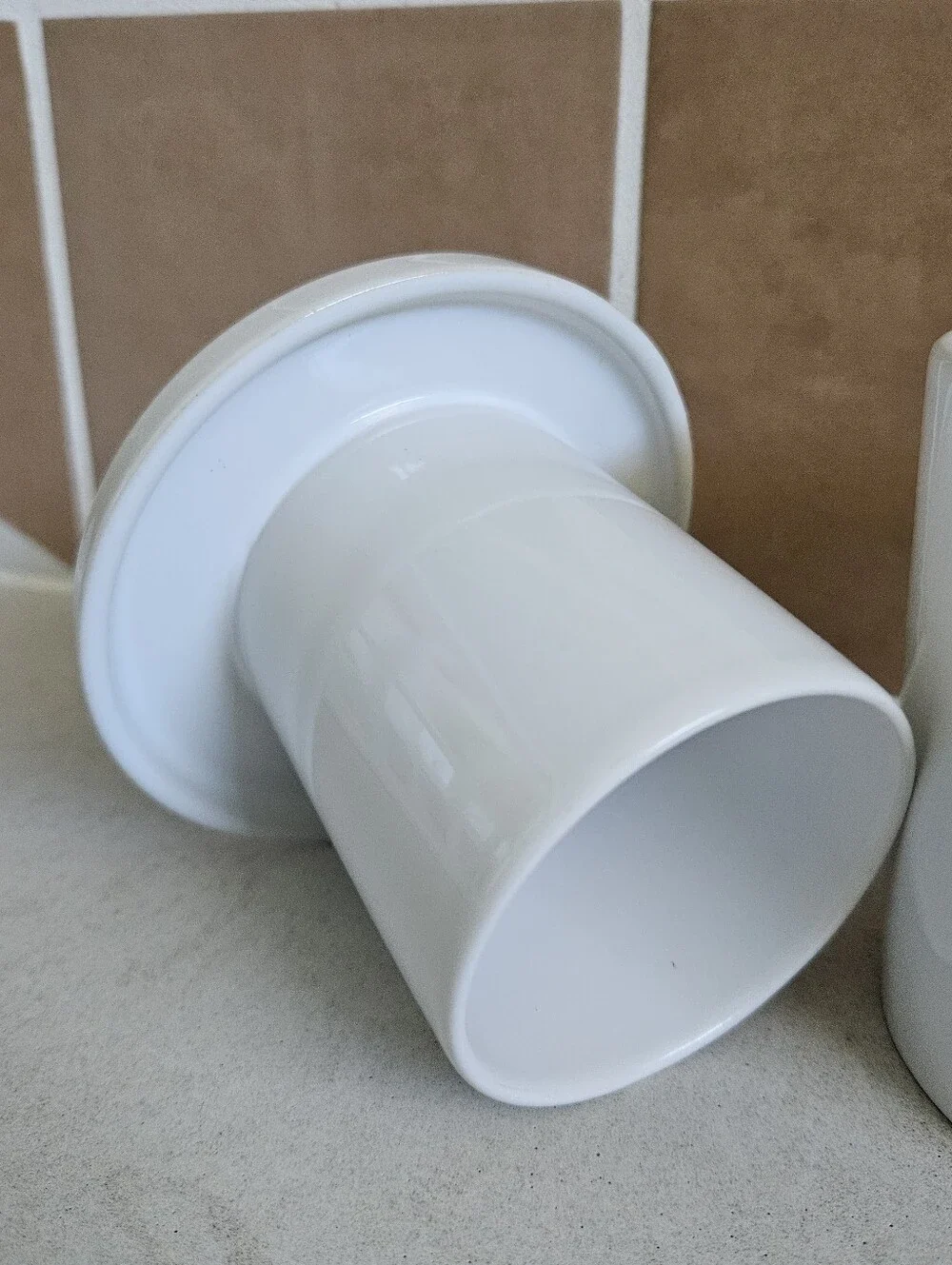 Crate & Barrel Butter Bell Crock Keeper French Style White Ceramic
